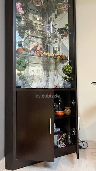 Glass cupboard showcase unit  /Glass corner crockery unit 2