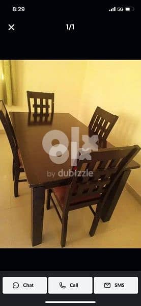4and6 chair dining table available