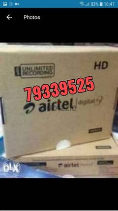 New Full HDD Airtel receiver with 6months malyalam tamil telgu kannada
