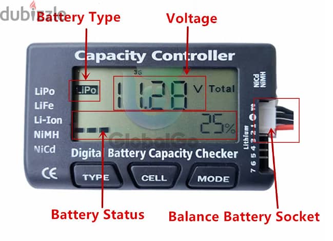 Battery Capacity Controller Checker For Nicd NiMH LiPo LiFe Li-ion RC 1