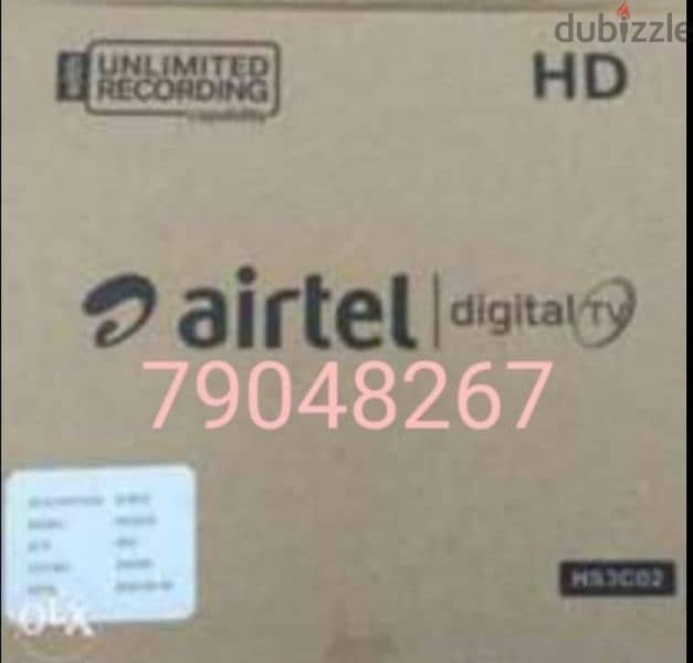 Airtel new Full HDD receiver with 6months malyalam tamil telgu 0