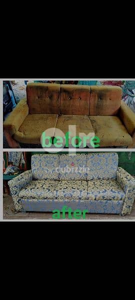 we do sofa upholstery service and make new sofa,curtain,carpet & blind 1