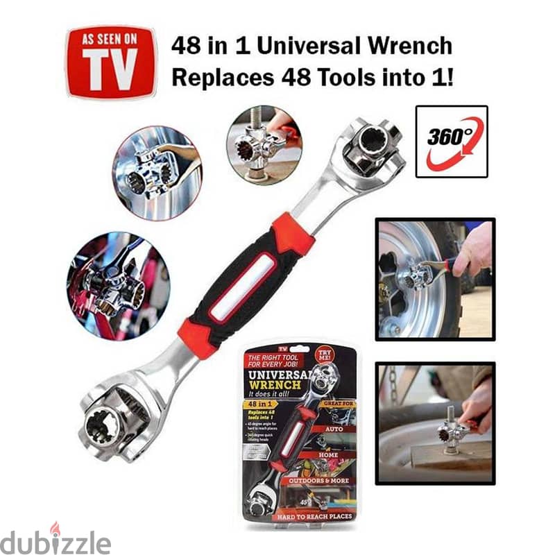 48-In-1 Universal Multi-Function Wrench 360 Degree Rotary Adj Spanner 2
