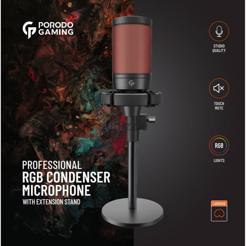 Porodo professional rgb condenser mic  pdx519 (New Stock!) 2