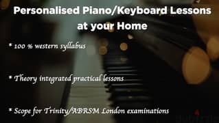 Private Piano/Keyboard lessons at your home