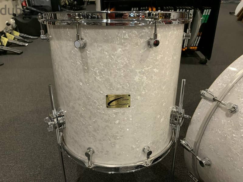 Canopus 4 Piece Neo Vintage Drum Set Kit in White Marine Pearl 1