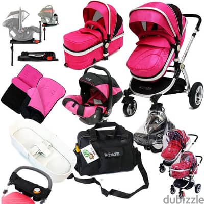 Romp & Roost - LUXE Flight Single or Double Stroller including the Hat