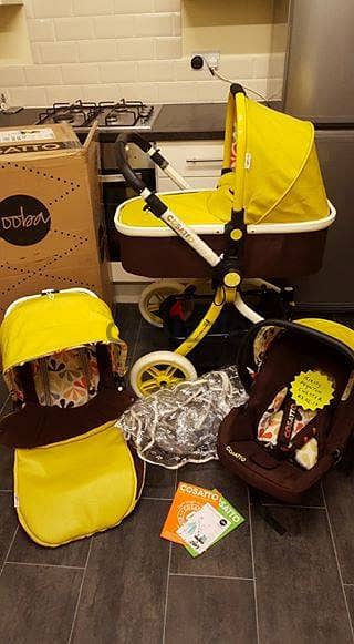 Luxury Baby Stroller 2 in 1 Newborn Pram Foldable Infant Pushchair Bas