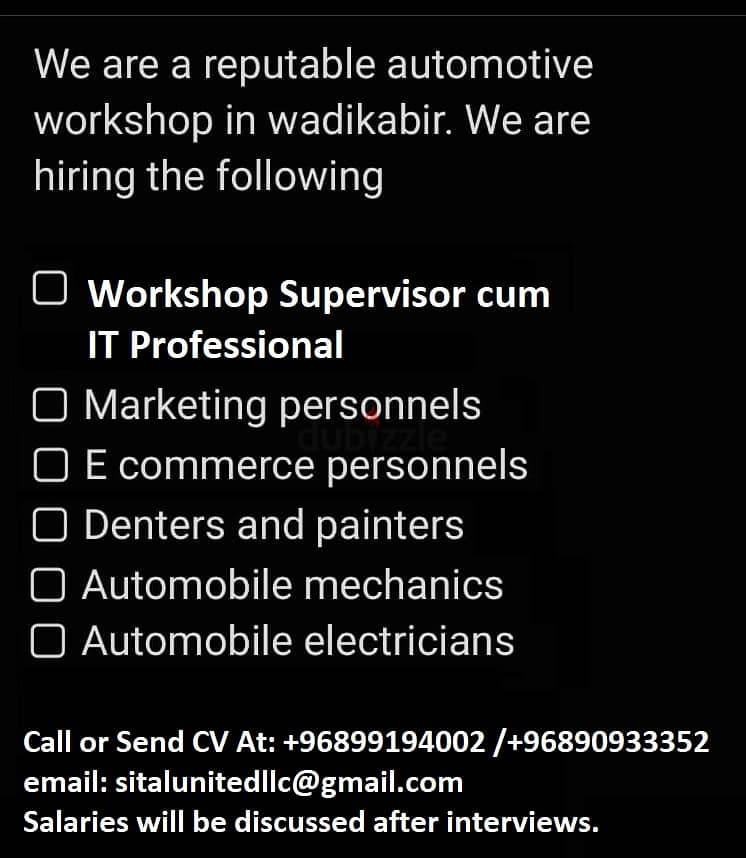 Workshop Supervisor Cum IT Professional 1