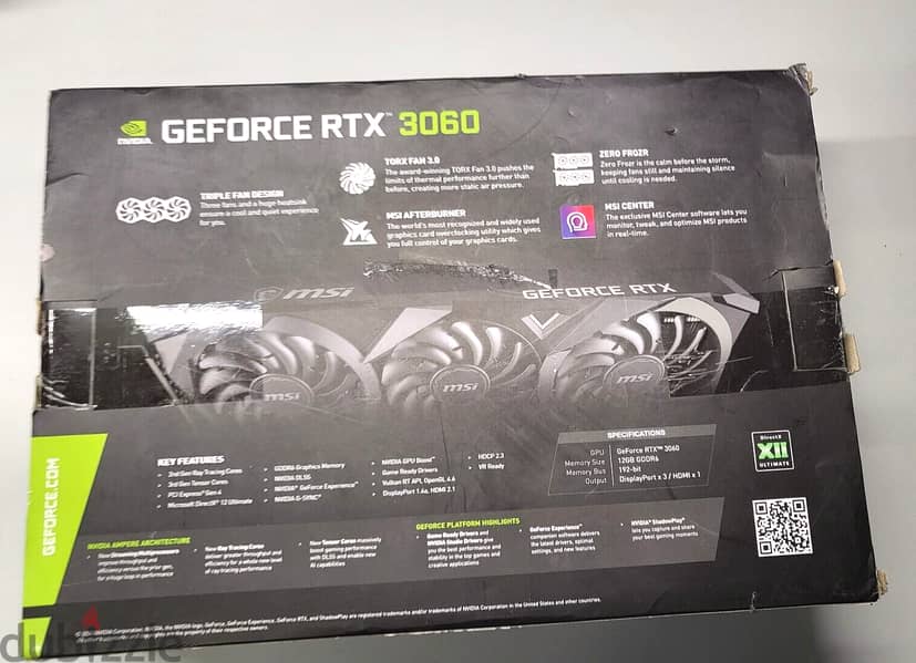 New MSI GeForce RTX 3060 VENTUS 3X OC 12GB 3