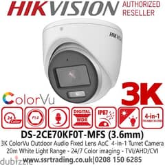 We do all type of CCTV Cameras 
HD Turbo Hikvision Camer