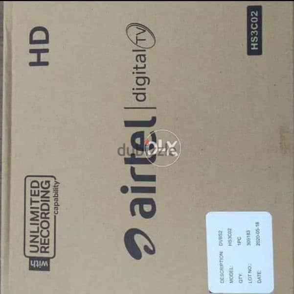 New Airtel hd receiver with 6months south malyalam tamil telgu 0