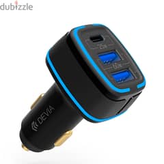 Devia Extreme Speed Dual USB + Type-C Full Compatible Fast Car Charger