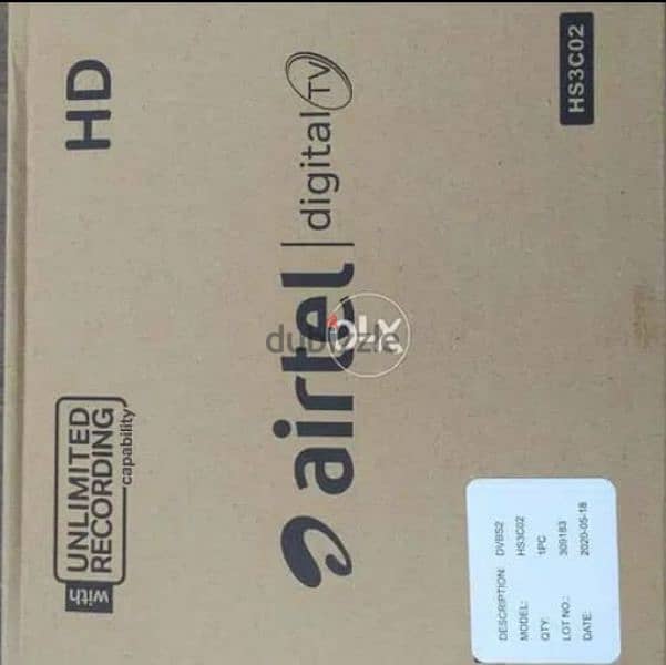 Airtel HD new Set top box with 6months south malyalam tamil 0