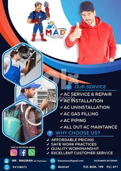 Professional work of AC service repair fitting 0