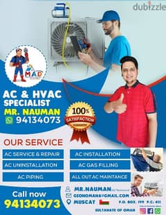 AC installation fitting gas charge service