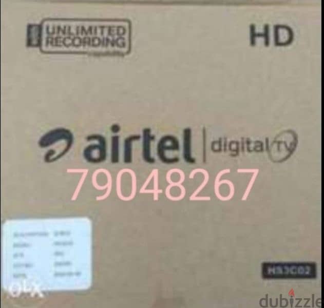 Airtel new Full hd receiver with 6months south malyalam tamil 0