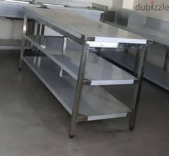 fabriating steel work table sink and shelf