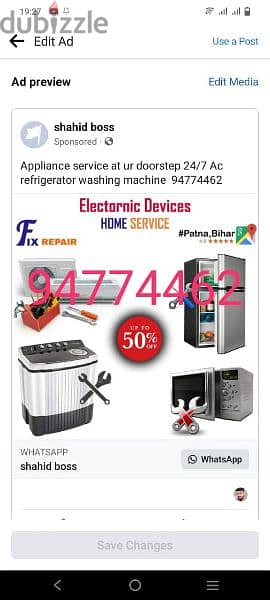 Appliance service at ur doorstep 24/7 Ac refrigerator washing machine 0