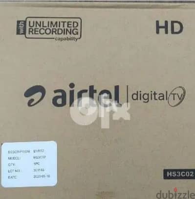 New Airtel Digital HD Receiver with 6months malyalam tamil