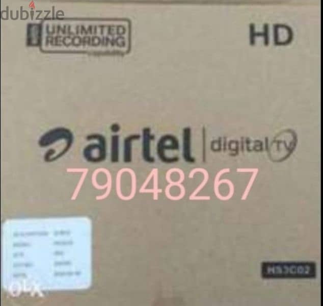 Full HDD Airtel receiver digital  With 6months malyalam tamil 0