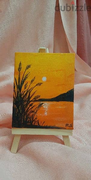 Mini landscape paintings with easel 3