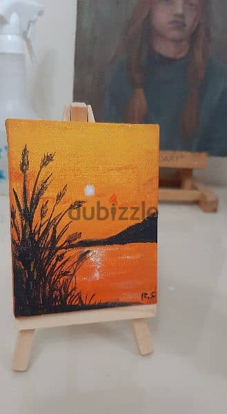 Mini landscape paintings with easel 6