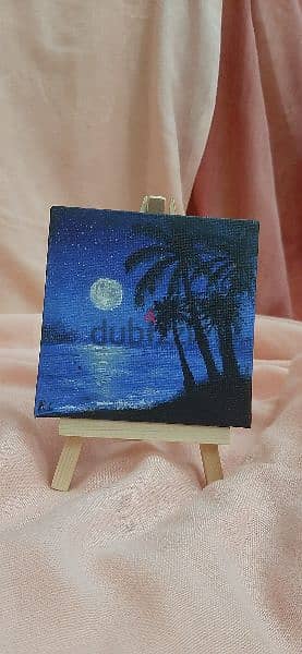 Mini landscape paintings with easel 9