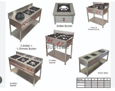 Fabricating gas stove and all the kitchen equipments for hotels