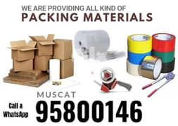 We have all types of Packaging Material Boxes Paper Tape wraps