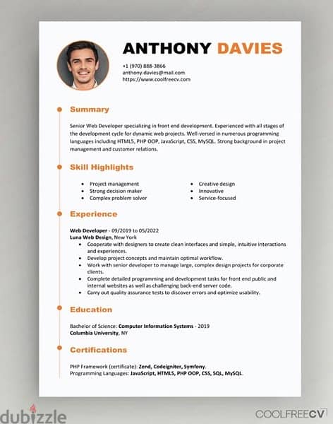 عمل سيره ذاتيه بطريقه احترافيه Professional Cv 17