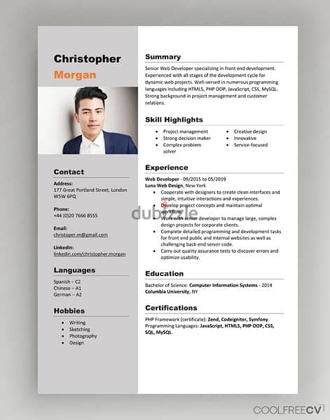 عمل سيره ذاتيه بطريقه احترافيه Professional Cv 18