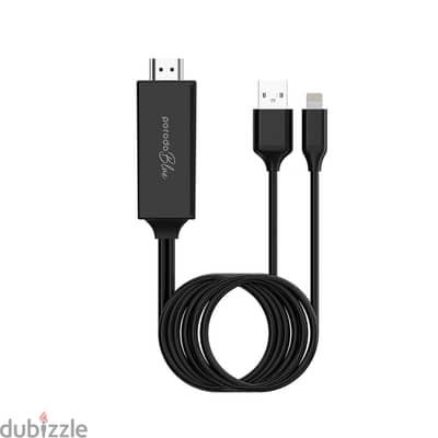 Porodo Lightning to HDMI Ultra HD 2M Cable PD-HDLA 2M-BK (Box-Pack)