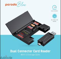Porodo USB Type-C Card Reader Storage Box PB- CACRH-BK (BoxPacked)