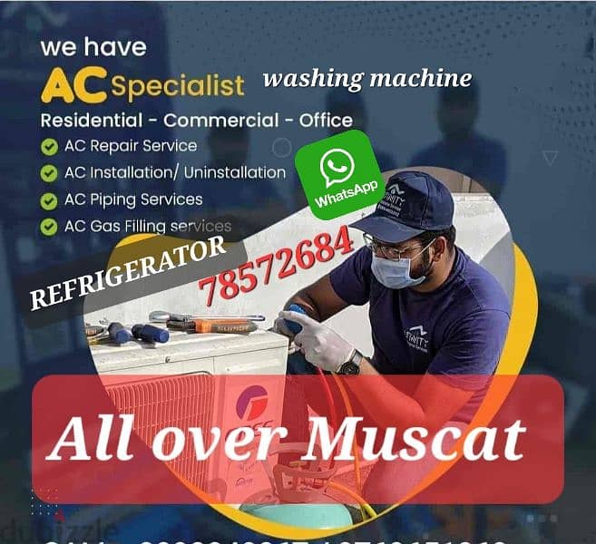 AC FRIDGE WASHING MACHINE SERVICE OR INSTALL REPAIR INSTAL 0