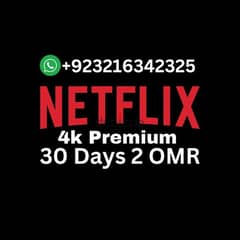 1 Month Netflix Single Screen 4k Only 2 Riyal