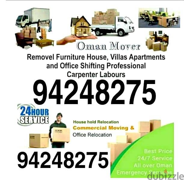 all Oman movers and Packers House, villas, Office store shifting 0