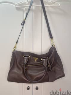 Prada Bauletto Vitello Daino BL0805 Bag Caffe 0