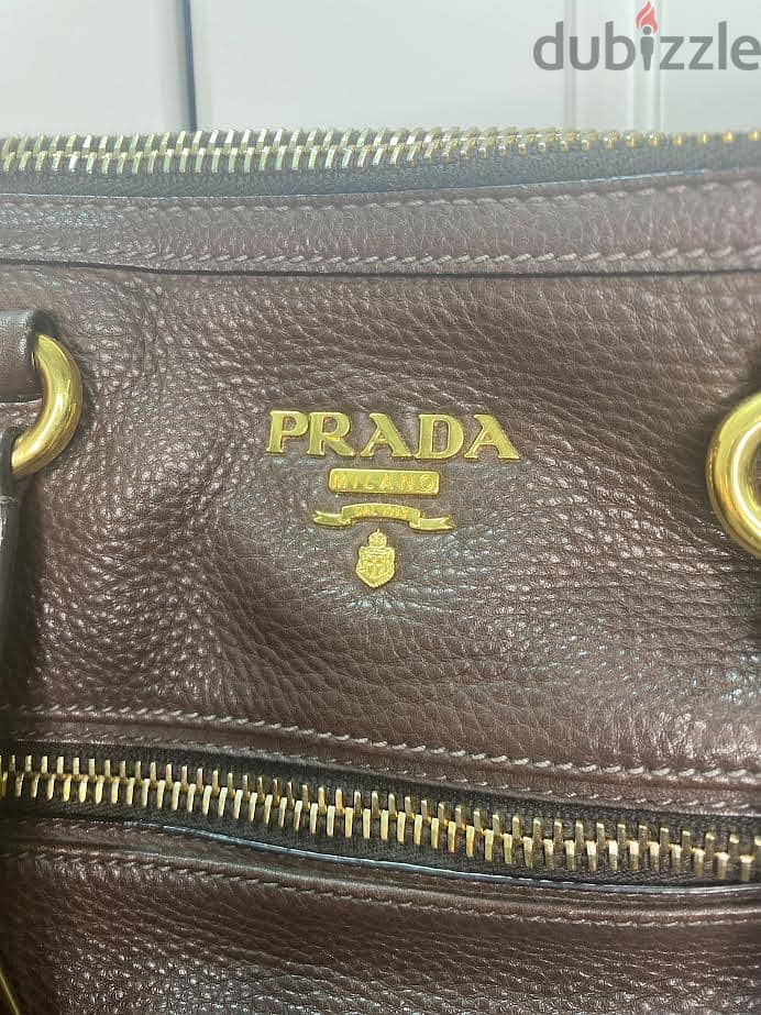 Prada Bauletto Vitello Daino BL0805 Bag Caffe 1