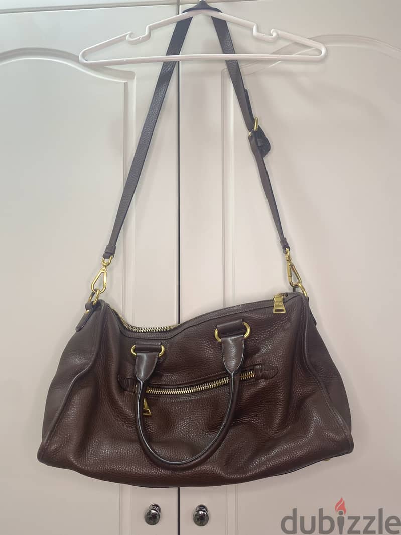 Prada Bauletto Vitello Daino BL0805 Bag Caffe 2