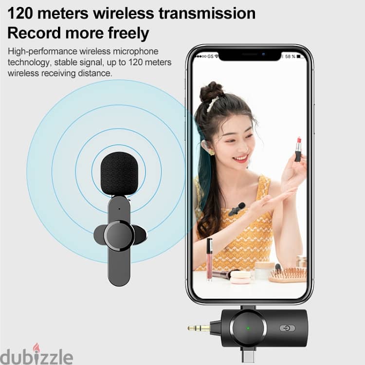 Wireless mobile microphone 3 in 1 iphone type c aux 3n2 (Box Packed) 1