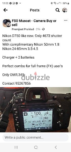 Nikon D750 with two complimentary lens for sale 0
