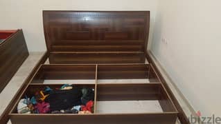 King Size bed with mattress for sale. Strong wood. 0