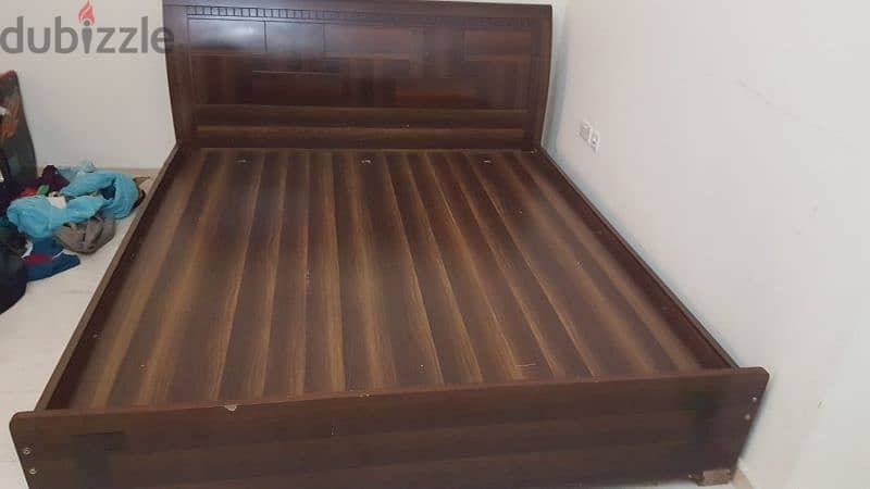 King Size bed with mattress for sale. Strong wood. 1