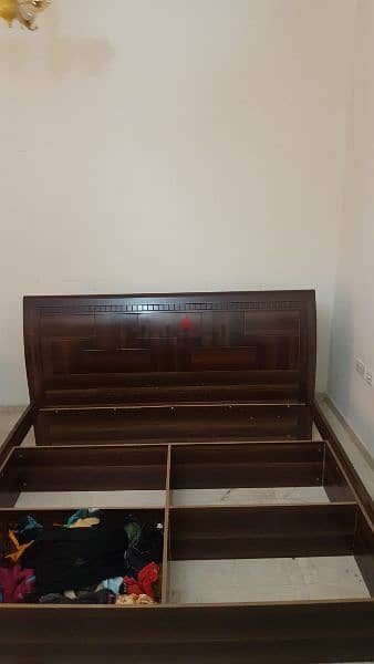 King Size bed with mattress for sale. Strong wood. 3