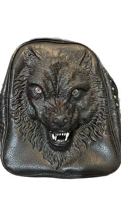 Negotiable - 3D Printing Wolf Backpack - PU Leather - Bag 2