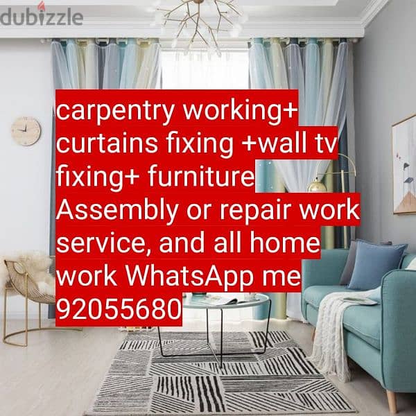 Carpenter/furniture fix,repair/shifting/curtains,tv fix in wall/ikea 7