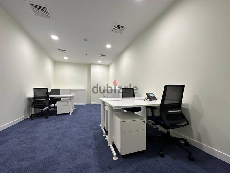 4 Desk Office Space in Business Center in Qurum 3