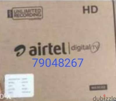 New,HD Airtel Receiver & subscription free six Months