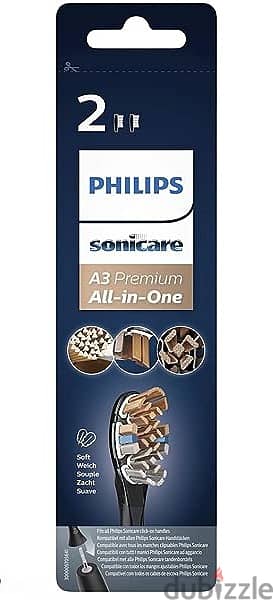 Phillips A3 Premium Toothbrush Replacement Heads, Black, HX9092/96 1